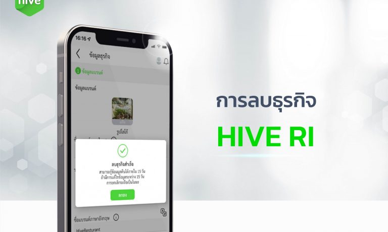 คู่มือ การลบธุรกิจ HIVE RI