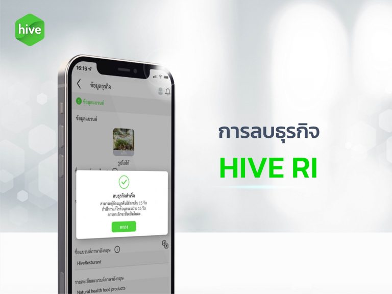 คู่มือ การลบธุรกิจ HIVE RI