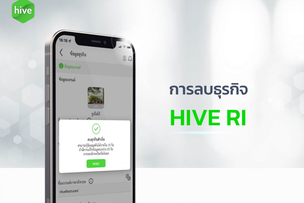 คู่มือ การลบธุรกิจ HIVE RI
